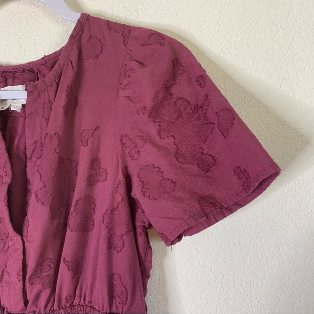 By Anthropologie The Somerset Textured Mini Dress plum M - Picture 4 of 11
